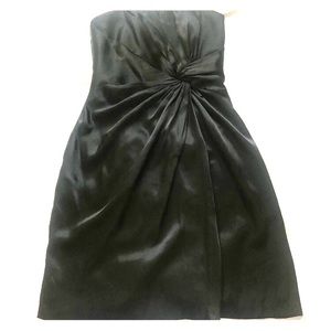 David’s bridal black strapless dress